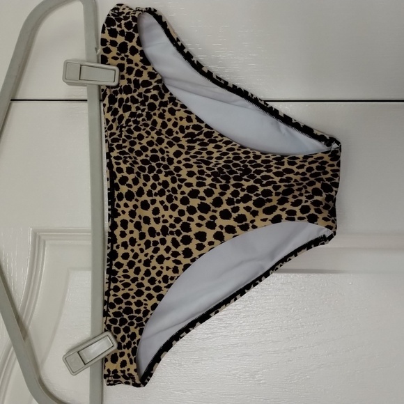 Victoria Secret bikini swim  leopard print bikini bottoms size large lined VS - Picture 1 of 7